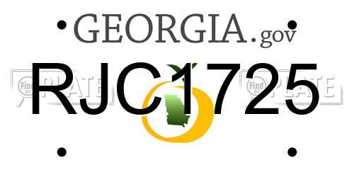 RJC1725 Georgia License Plate