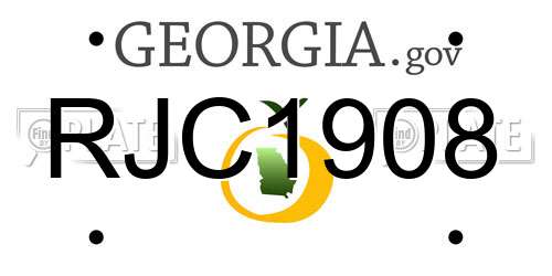 RJC1908 Georgia License Plate