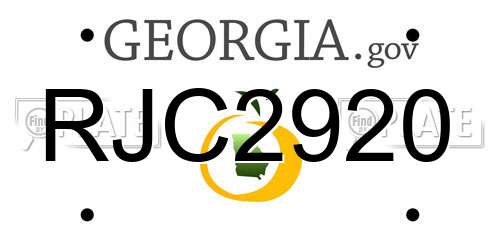 RJC2920 Georgia License Plate