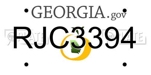 RJC3394 Georgia License Plate