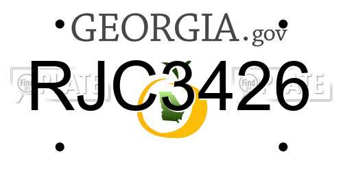 RJC3426 Georgia License Plate