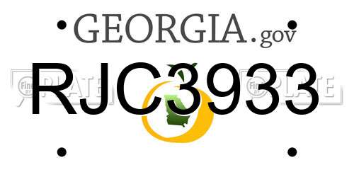 RJC3933 Georgia License Plate