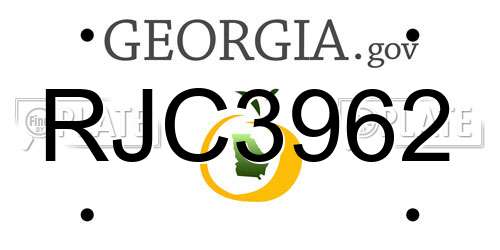 RJC3962 Georgia License Plate