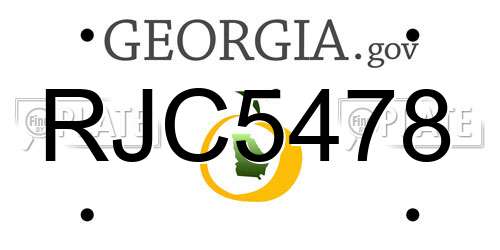 RJC5478 Georgia License Plate