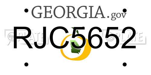 RJC5652 Georgia License Plate