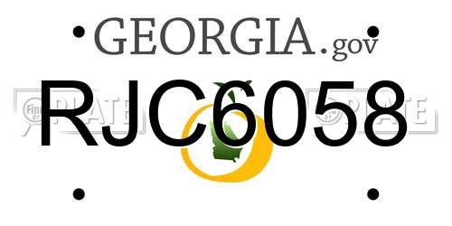 RJC6058 Georgia License Plate