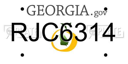 RJC6314 Georgia License Plate