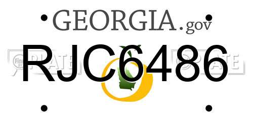 RJC6486 Georgia License Plate