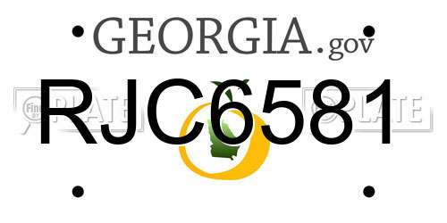 RJC6581 Georgia License Plate