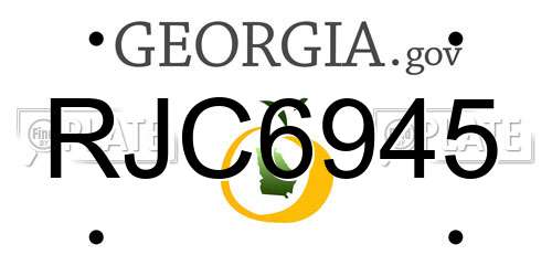 RJC6945 Georgia License Plate