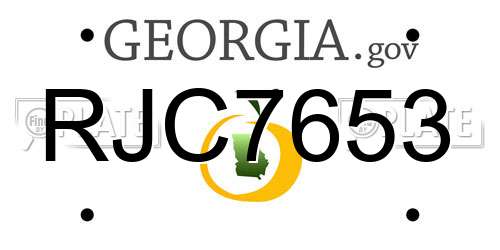 RJC7653 Georgia License Plate