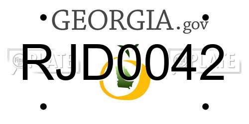 RJD0042 Georgia License Plate