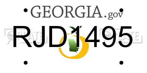 RJD1495 Georgia License Plate