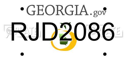 RJD2086 Georgia License Plate