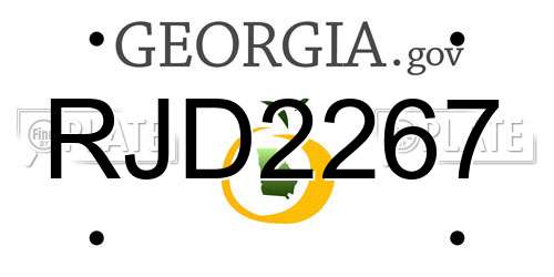 RJD2267 Georgia License Plate