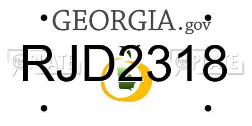 RJD2318 Georgia License Plate