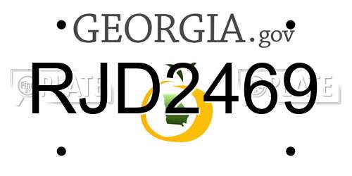 RJD2469 Georgia License Plate