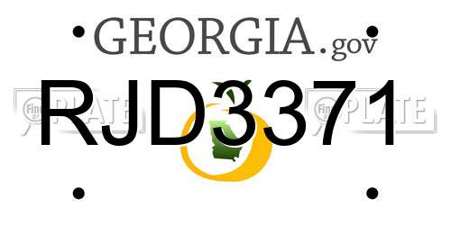 RJD3371 Georgia License Plate