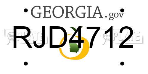 RJD4712 Georgia License Plate