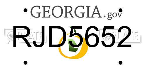 RJD5652 Georgia License Plate