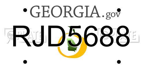 RJD5688 Georgia License Plate