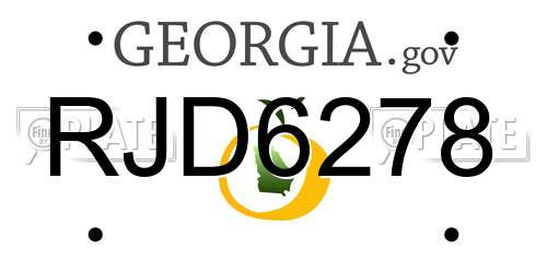 RJD6278 Georgia License Plate