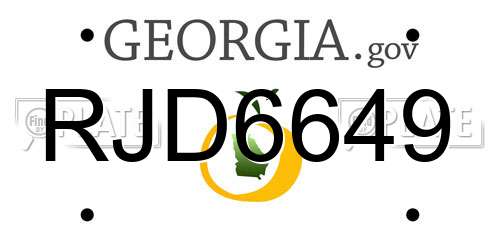 RJD6649 Georgia License Plate