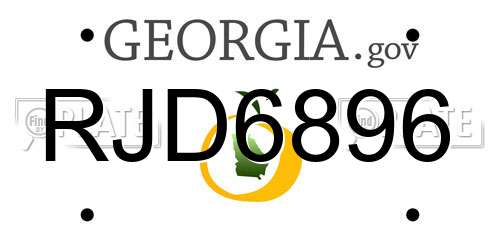 RJD6896 Georgia License Plate