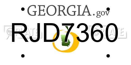 RJD7360 Georgia License Plate
