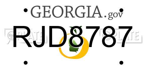 RJD8787 Georgia License Plate