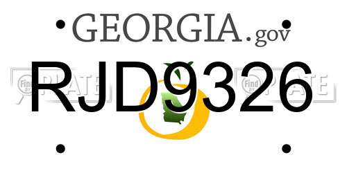 RJD9326 Georgia License Plate