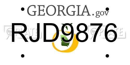 RJD9876 Georgia License Plate