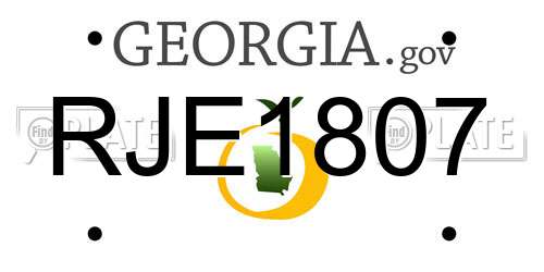 RJE1807 Georgia License Plate