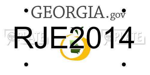 RJE2014 Georgia License Plate