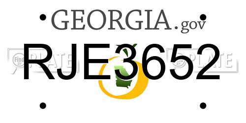 RJE3652 Georgia License Plate