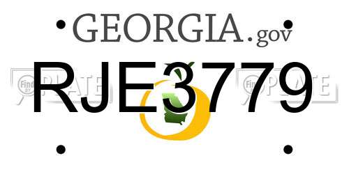 RJE3779 Georgia License Plate