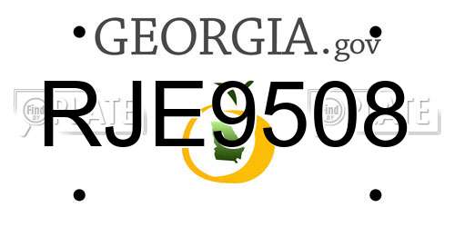 RJE9508 Georgia License Plate