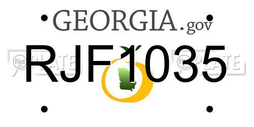 RJF1035 Georgia License Plate