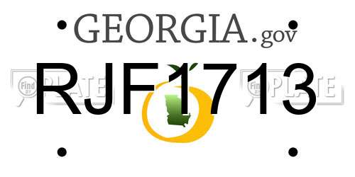 RJF1713 Georgia License Plate