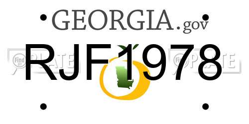 RJF1978 Georgia License Plate