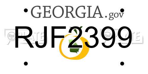 RJF2399 Georgia License Plate