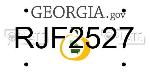RJF2527 Georgia License Plate