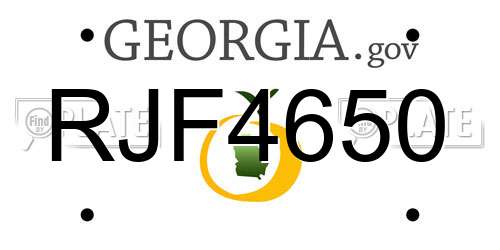 RJF4650 Georgia License Plate