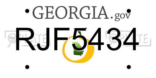 RJF5434 Georgia License Plate