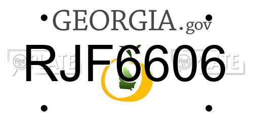 RJF6606 Georgia License Plate