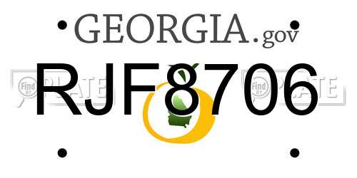 RJF8706 Georgia License Plate