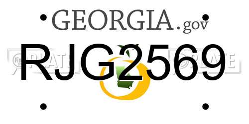 RJG2569 Georgia License Plate