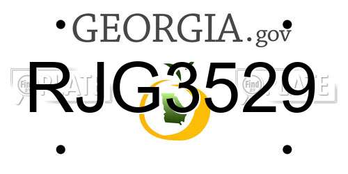 RJG3529 Georgia License Plate