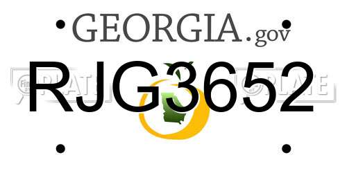 RJG3652 Georgia License Plate