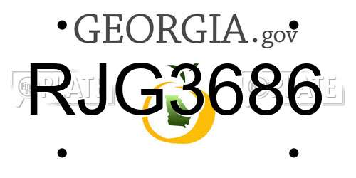 RJG3686 Georgia License Plate